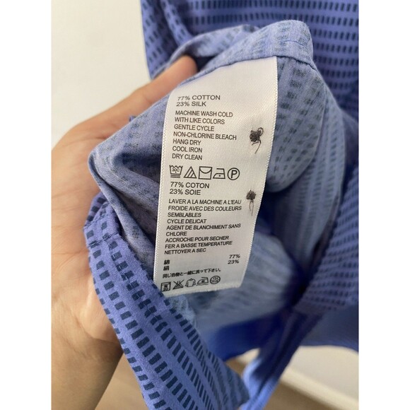 Tommy Bahama Island Modern Fit Blue Ombre Grid Silk Blend Button-Up Shirt Sz XXL - Picture 7 of 8